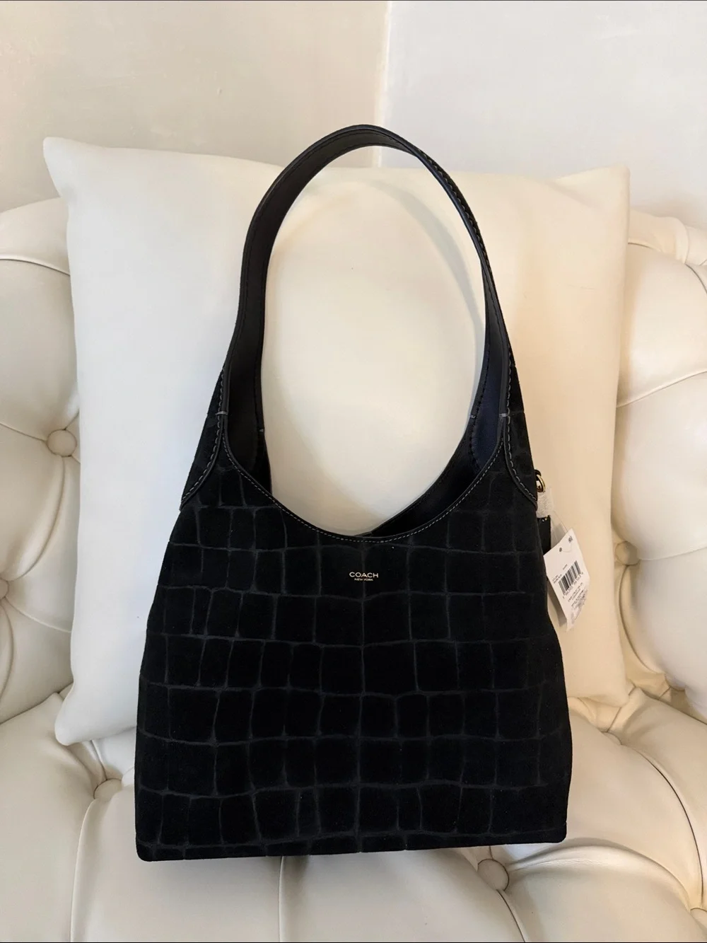 Coach Black Brooklyn 28 Suede Shoulder Bag (NEW)